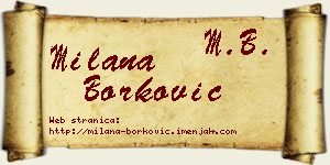 Milana Borković vizit kartica